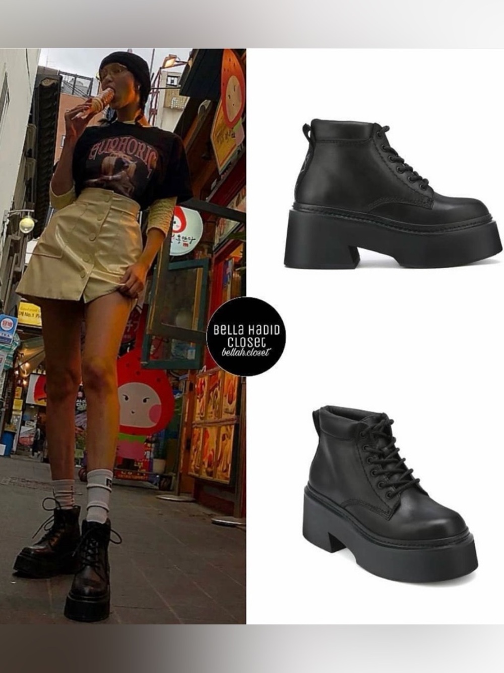Naked Wolfe London Black Leather Platform Boots